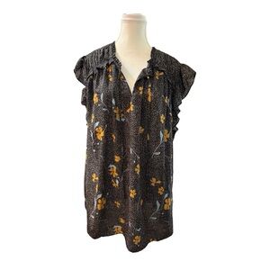 Les Serein Black Floral Blouse – Size 3X